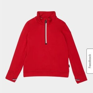 Moncler enfant grenoble 1/4 zip red 14 youth kids ski base layer jacket top